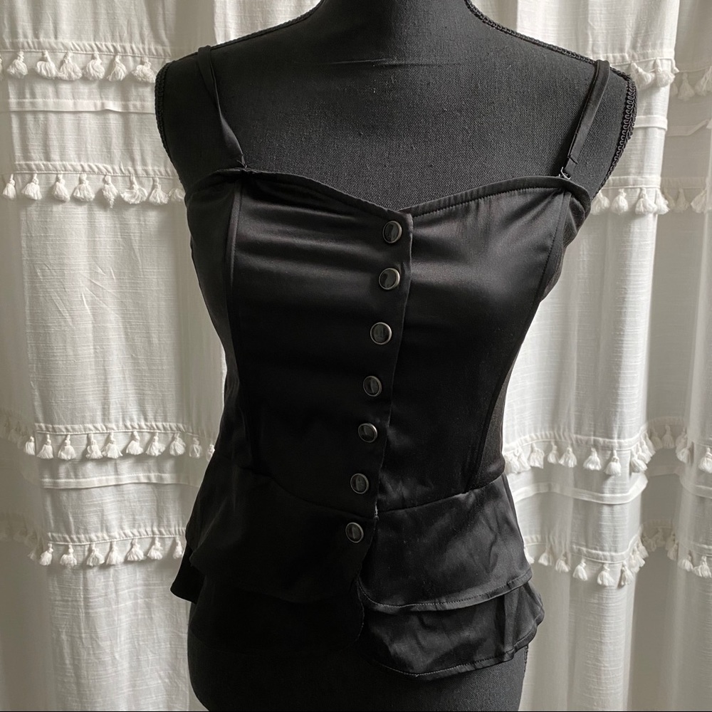 H&M button down corset look top